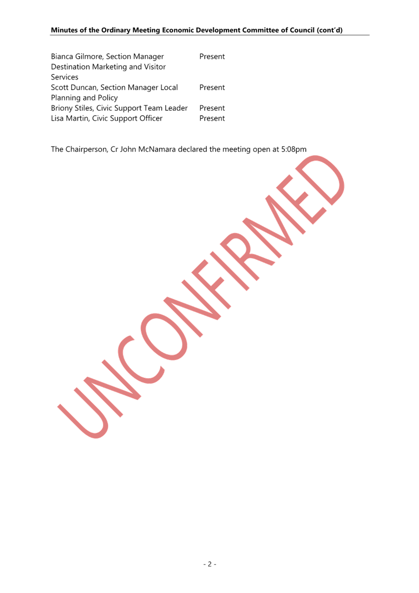 Agenda of Economic Development Committee - Tuesday, 3 June 2025